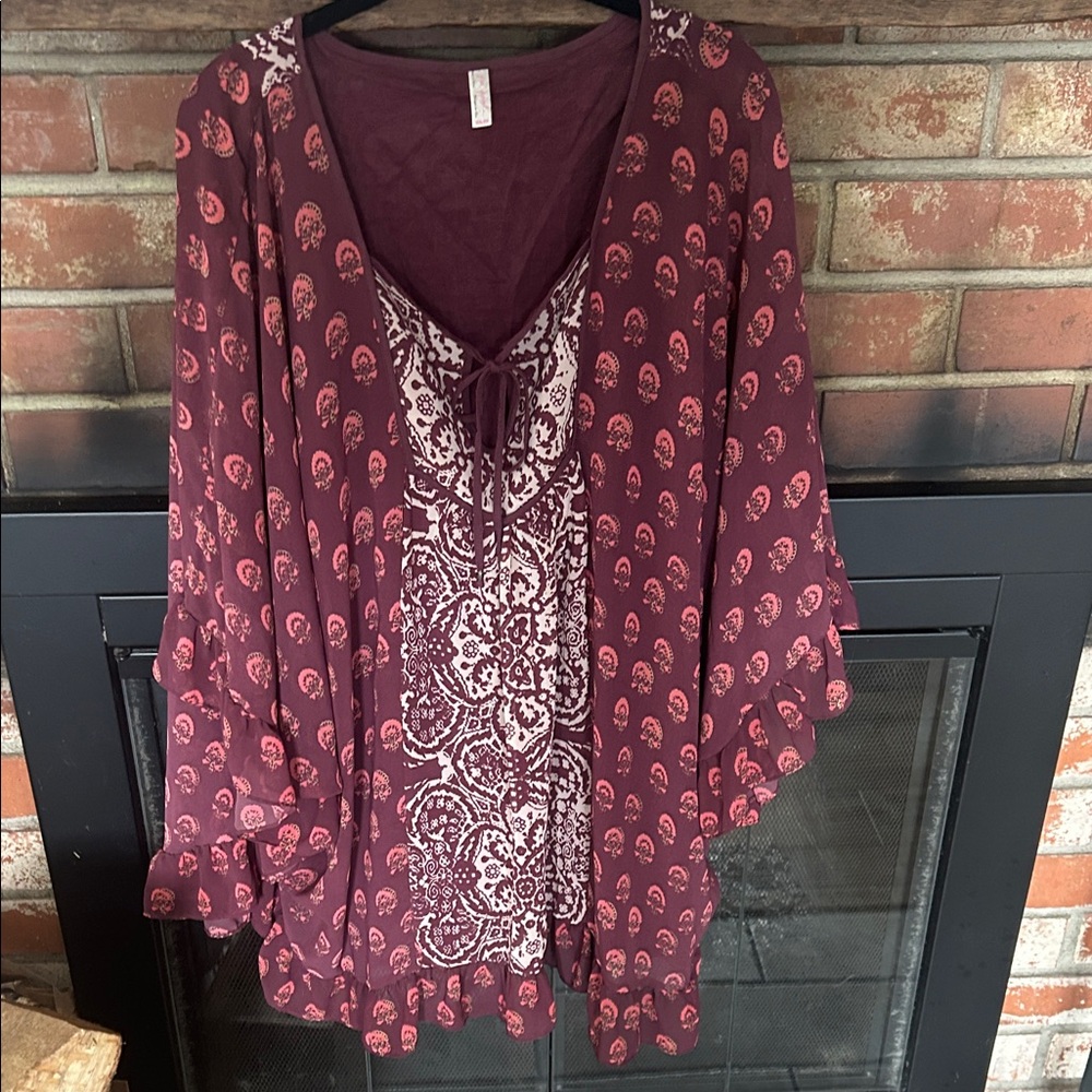 Free People Deep Purple Blouse